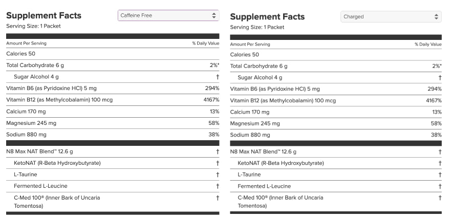 Cetonas NAT 20 - Vários Sabores (com e sem cafeína) - 20 saquetas