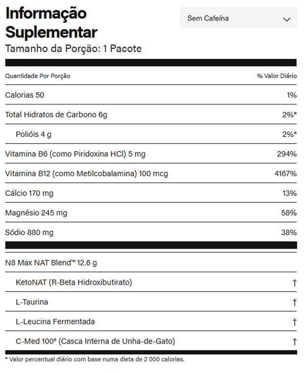Cetonas Swiss Cacao (sem cafeína) - 20 saquetas