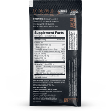 Cetonas Swiss Cacao (com cafeína) - 20 saquetas